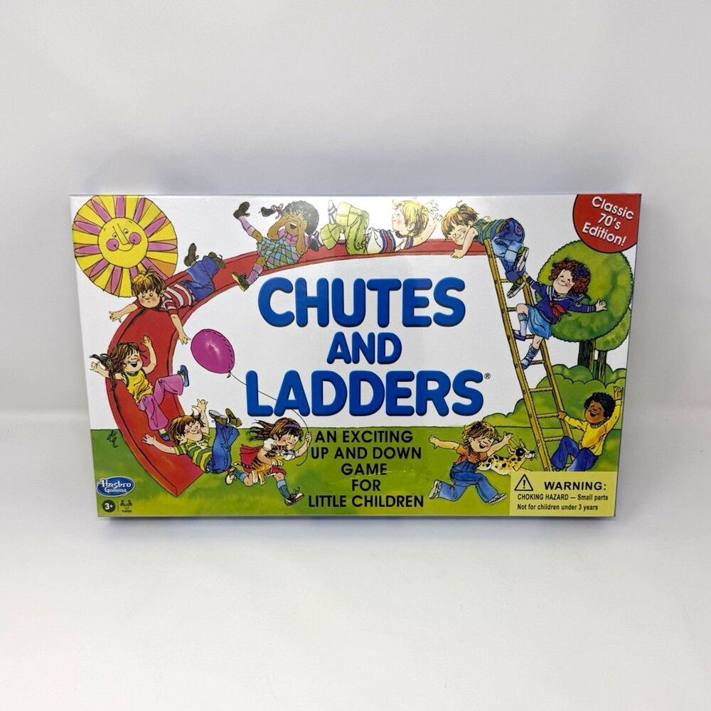 Hasbro Chutes and Ladders 70's Edition Board Game No Reading 2+ Ages 3+ MPN 1195